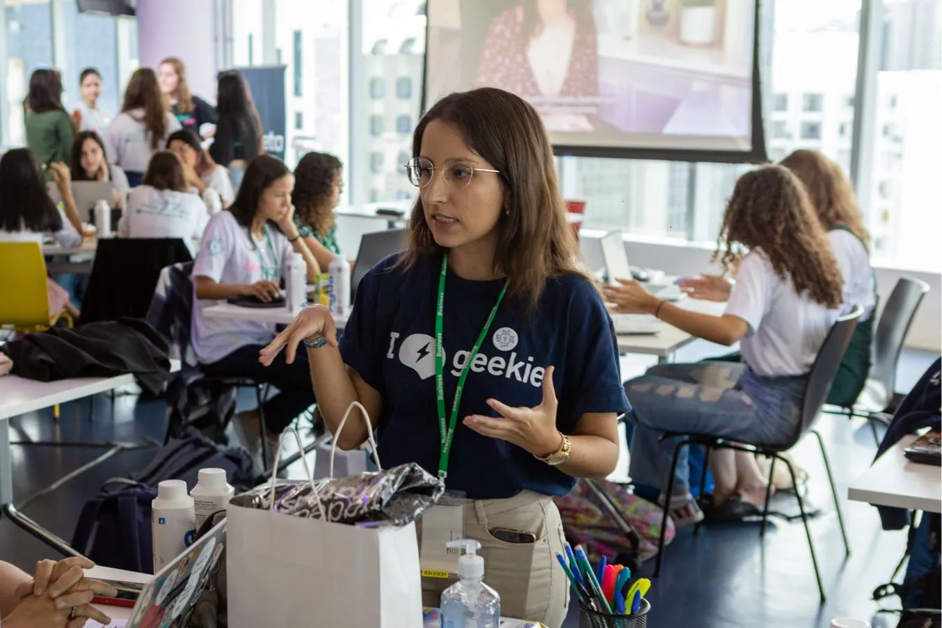 Amanda P. Pinha at a women's university hackathon
